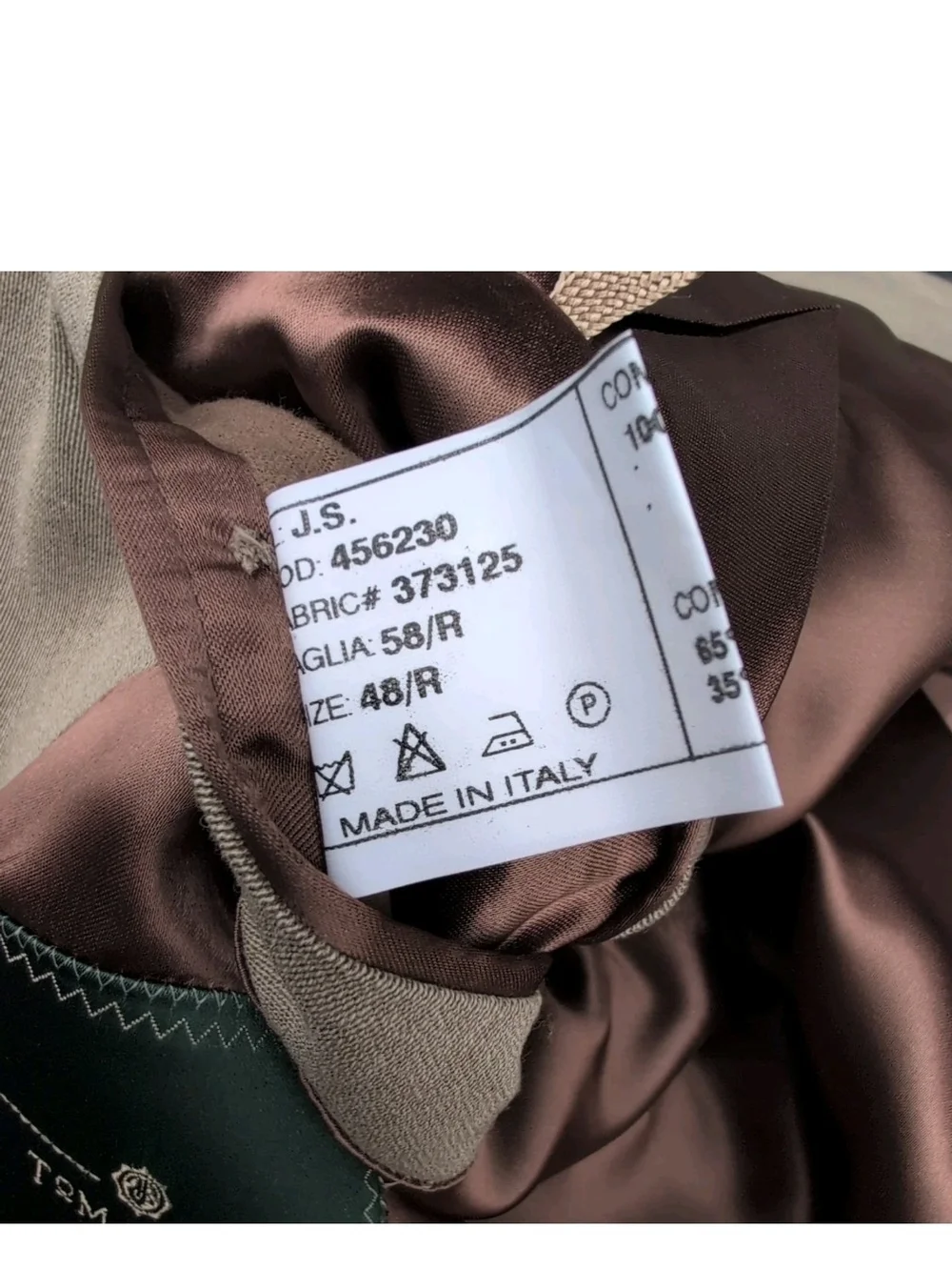 Tom James Overcoat Mens 48R Beige Loro Piana Storm System Wool Rain Wind Trench